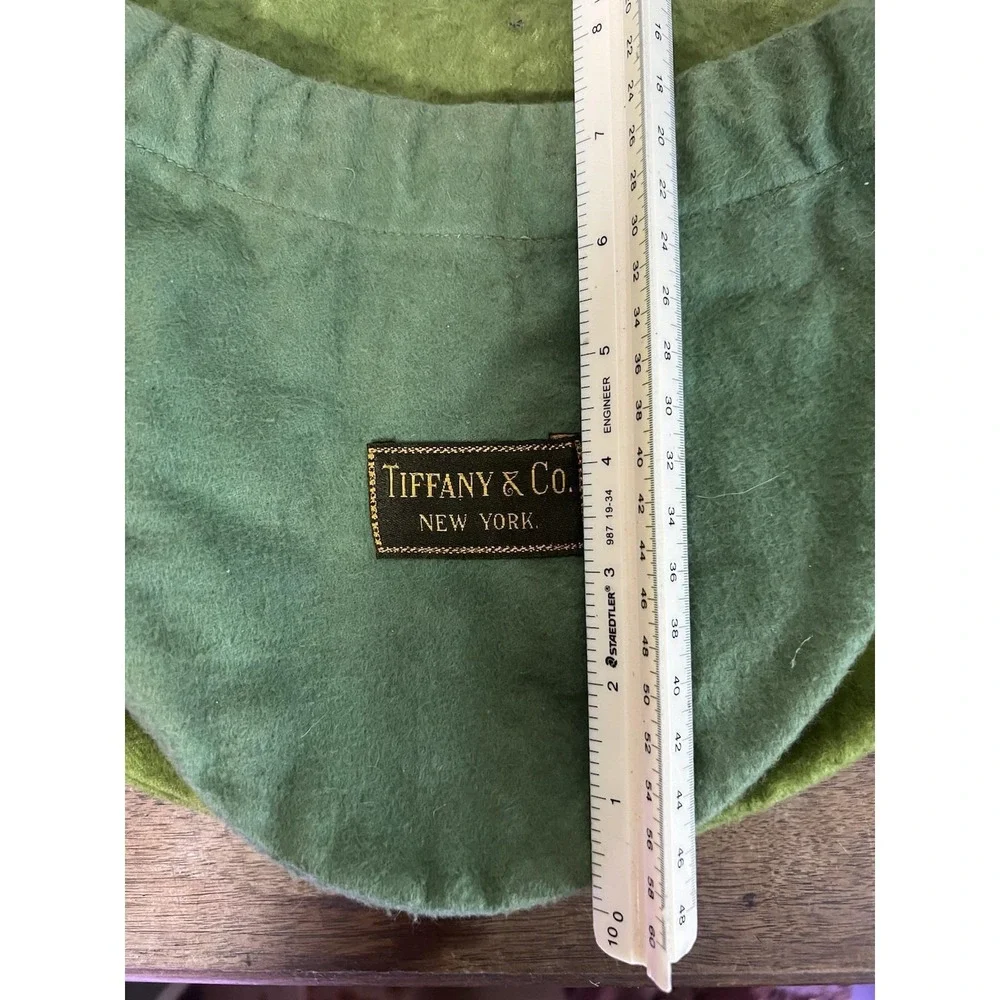 As Is-light Staining-4 Pc. Set Vintage Tiffany And Co. New York Green Felt Bags